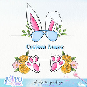 Easter bunny name frame sublimation 