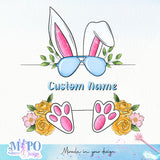 Easter bunny name frame sublimation design, png for sublimation, Holidays design, Easter Day sublimation
