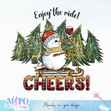 Enjoy the ride!Cheers! sublimation design, png for sublimation, Christmas PNG, Christmas vibes PNG