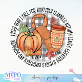 Every year I fall for bonfires flannels autumn leaves sweaters s'mores campfires and pumpkin sublimation design, png for sublimation, Autumn PNG, Positive vibe PNG, Autumn vibe PNG