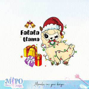 Falala llama sublimation design, png for sublimation, Christmas PNG,  Christmas Animals PNG