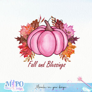 Fall and blessings sublimation design, png for sublimation, Autumn PNG, Positive vibe PNG, Autumn vibe PNG