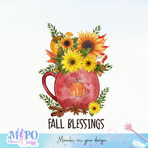 Fall blessings sublimation design, png for sublimation, Autumn PNG, Positive vibe PNG, Autumn vibe PNG