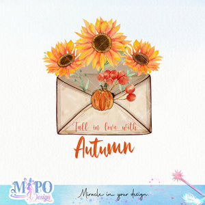 Fall in love with autumn sublimation design, png for sublimation, Autumn PNG, Positive vibe PNG, Autumn vibe PNG