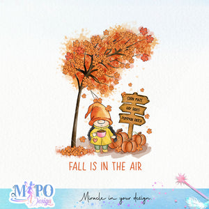 Fall is in the air sublimation design, png for sublimation, Autumn PNG, Positive vibe PNG, Autumn vibe PNG