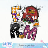 Farm sublimation design, png for sublimation, Farm Animials vibes png, halloween animals png