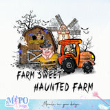 Farm sweet haunted farm sublimation design, png for sublimation, Farm Animials vibes png, halloween animals png
