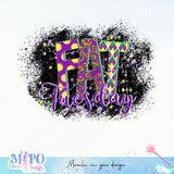 Fat Tuesday sublimation design, png for sublimation, MardiGras day png, Event vibes PNG