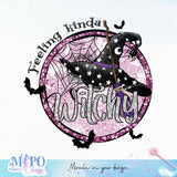 Feeling kinda witchy sublimation design, png for sublimation, Witch PNG, Halloween characters PNG