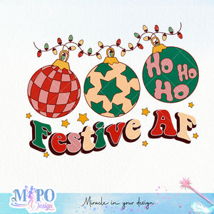 Festive AF sublimation design, png for sublimation, Christmas PNG, Christmas vibes PNG