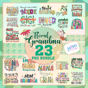 Grandma PNG Bundle, Grandma Flower png bundle, Vintage Grandma design, Mother's Day sublimation design