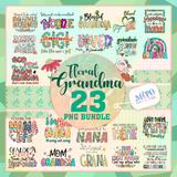 Grandma png Bundle, Grandma Flower png bundle, Vintage Grandma design, Mother's Day sublimation design