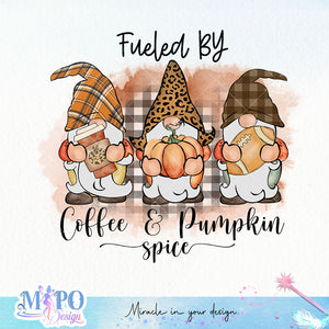 Fueled BY Coffee & Pumpkin Spice sublimation design, png for sublimation, Autumn PNG, Positive vibe PNG, Autumn vibe PNG