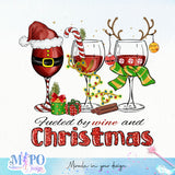 Fueled by wine and Christmas sublimation design, png for sublimation, Christmas PNG, Christmas vibes PNG