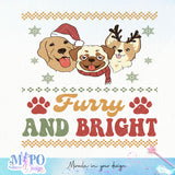 Furry and Bright design, png for sublimation, Christmas PNG,  Christmas SVG