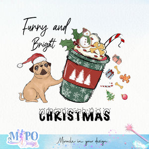 Furry and bright christmas sublimation design, png for sublimation, Christmas PNG,  Christmas Animals PNG