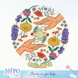 Gemini sublimation design, png for sublimation, Zodiac PNG, Birthday PNG