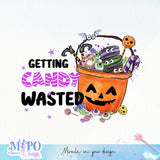 Getting Candy Wasted sublimation design, png for sublimation, Halloween Sweets vibes png, halloween kids png
