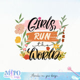 Girls Run the World sublimation design, png for sublimation, Positive vibes png, Girl power png