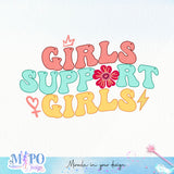 Girls support girls sublimation design, png for sublimation, Positive vibes png, Girl power png