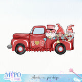 Gnome with Truck valentine sublimation design