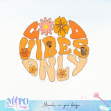 Good vibes only sublimation design, png for sublimation, Summer png, Beach vibes PNG