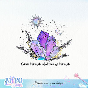 Grow through what you go through sublimation design, png for sublimation, Witch PNG, Halloween characters PNG