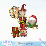 HO HO HO sublimation design, png for sublimation, Christmas PNG, Gnomes Christmas PNG
