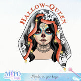 Hallow-Queen sublimation design, png for sublimation, Halloween characters sublimation, Holiday vibes png