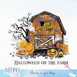 Halloween on the farm sublimation design, png for sublimation, Farm Animials vibes png, halloween animals png