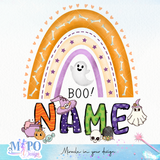Halloween Rainbow sublimation design, png for sublimation, Boo halloween design [CUSTOM NAME]
