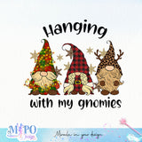 Hanging with my Gnomies sublimation design, png for sublimation, Christmas PNG, Leopard Christmas PNG