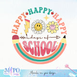 Happy 100 days of school sublimation design, png for sublimation, Retro School design, 100 days of school PNG