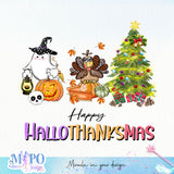 Happy Hallothanksmas sublimation design, png for sublimation, Hobbies design, Halloween coffee png, Christmas design, Thanksgiving sublimation