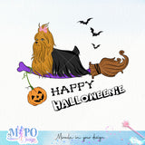 Happy Halloweenie sublimation design, png for sublimation, retro halloween vibes png, halloween animals png