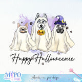 Happy Halloweenie sublimation design, png for sublimation, Halloween Dog vibes png, halloween animals png