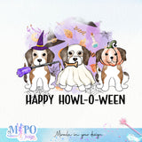 Happy Howl-o-ween sublimation design, png for sublimation, Halloween Dog vibes png, halloween animals png