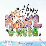 Happy Howl o-ween sublimation design, png for sublimation, Halloween Dog vibes png, halloween animals png