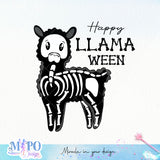 Happy Llamaween sublimation design, png for sublimation, retro halloween vibes png, halloween animals png