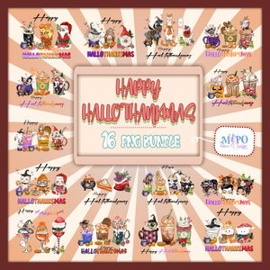 Happy-Hallothankmas png bundle, png for sublimation, Hallothankmas png