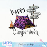 Happy camperween sublimation design, png for sublimation, Retro Halloween design, Halloween styles