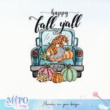 Happy fall y'all sublimation design, png for sublimation, Autumn PNG, Positive vibe PNG, Autumn vibe PNG