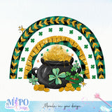 Happy go lucky sublimation design, png for sublimation, Patrick's day PNG, Holiday PNG
