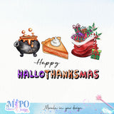 Happy Hallothanksmas sublimation design, png for sublimation, Hobbies design, Halloween coffee png, Christmas design, Thanksgiving sublimation