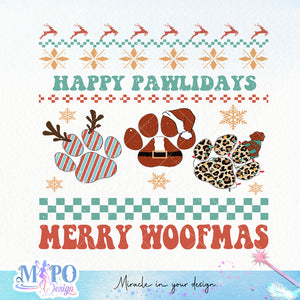 Happy pawlidays Merry woofmas design, png for sublimation, Christmas PNG,  Christmas SVG