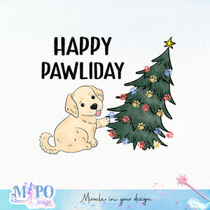 Happy pawliday sublimation design, png for sublimation, Christmas PNG,  Christmas Animals PNG