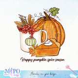 Happy pumpkin spice season Sublimation design, png for sublimation, Autumn PNG, Positive vibe PNG, Autumn vibe PNG