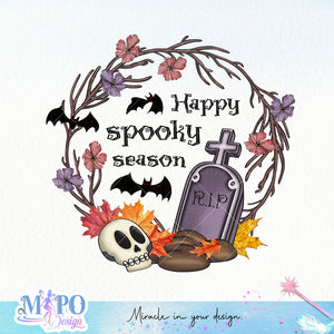 Happy spooky season Sublimation design, png for sublimation, Retro Halloween design, Halloween styles
