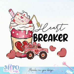 Heartbreaker sublimation design, png for sublimation, Valentine PNG, Valentine coffee PNG