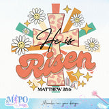 He is risen Mathew 28 06 sublimation design, png for sublimation, Holidays design, Easter Day sublimation